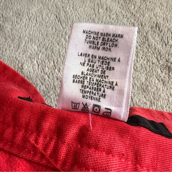 Marc Jacobs Vintage Y2K Wide Leg Cotton Cuffed Chino Sailor Pants Red Sz 6 - Picture 12 of 16